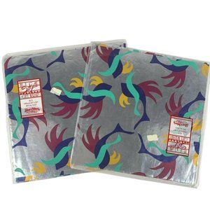 2 Vtg All Occasion Gift Wrap Sheets Pkgs Shiny Contemporary Fish Jillson Roberts